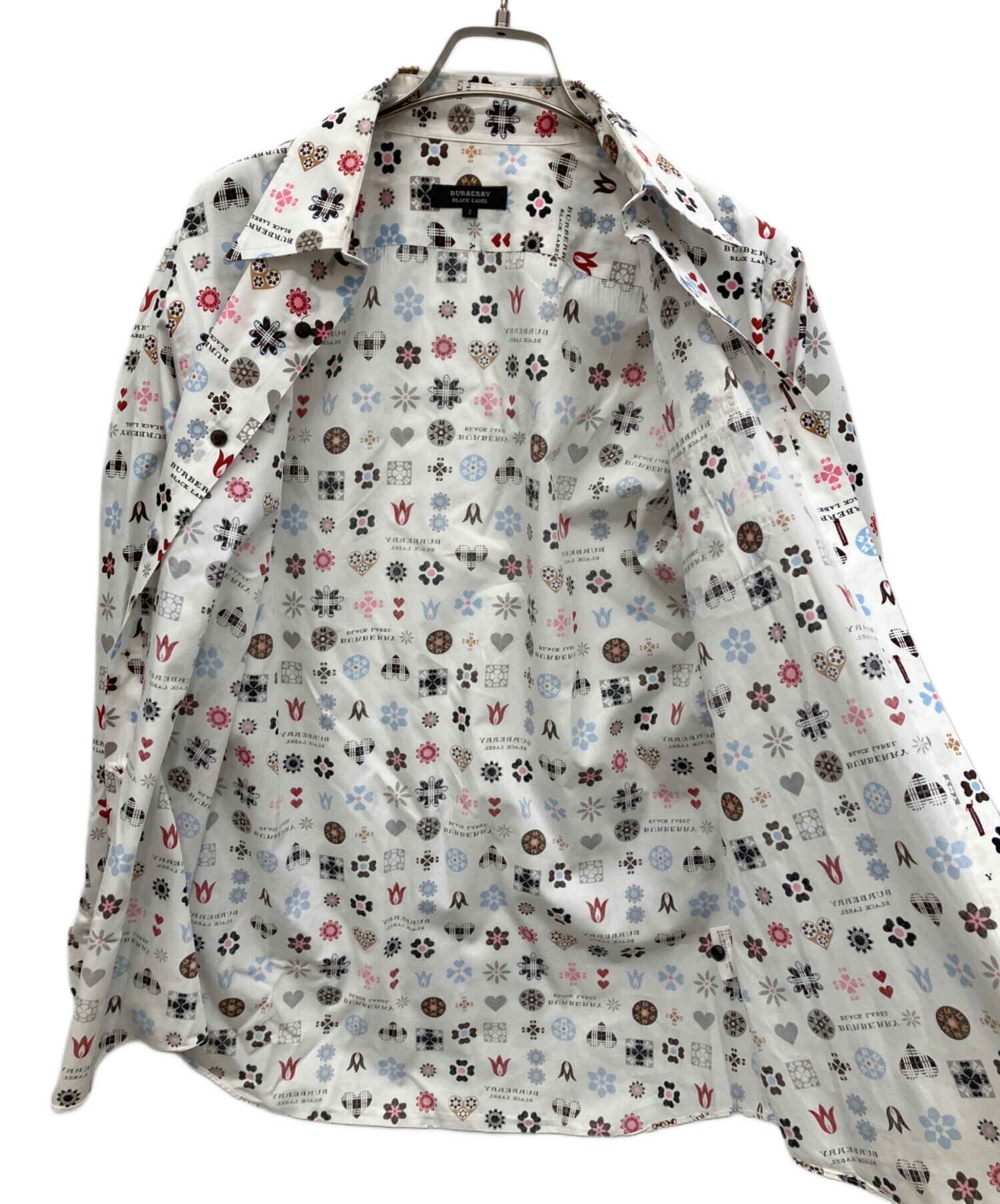 BURBERRY BLACK LABEL 総柄 長袖シャツ 中古・古着通販】BURBERRY BLACK LABEL (バーバリーブラックレーベル