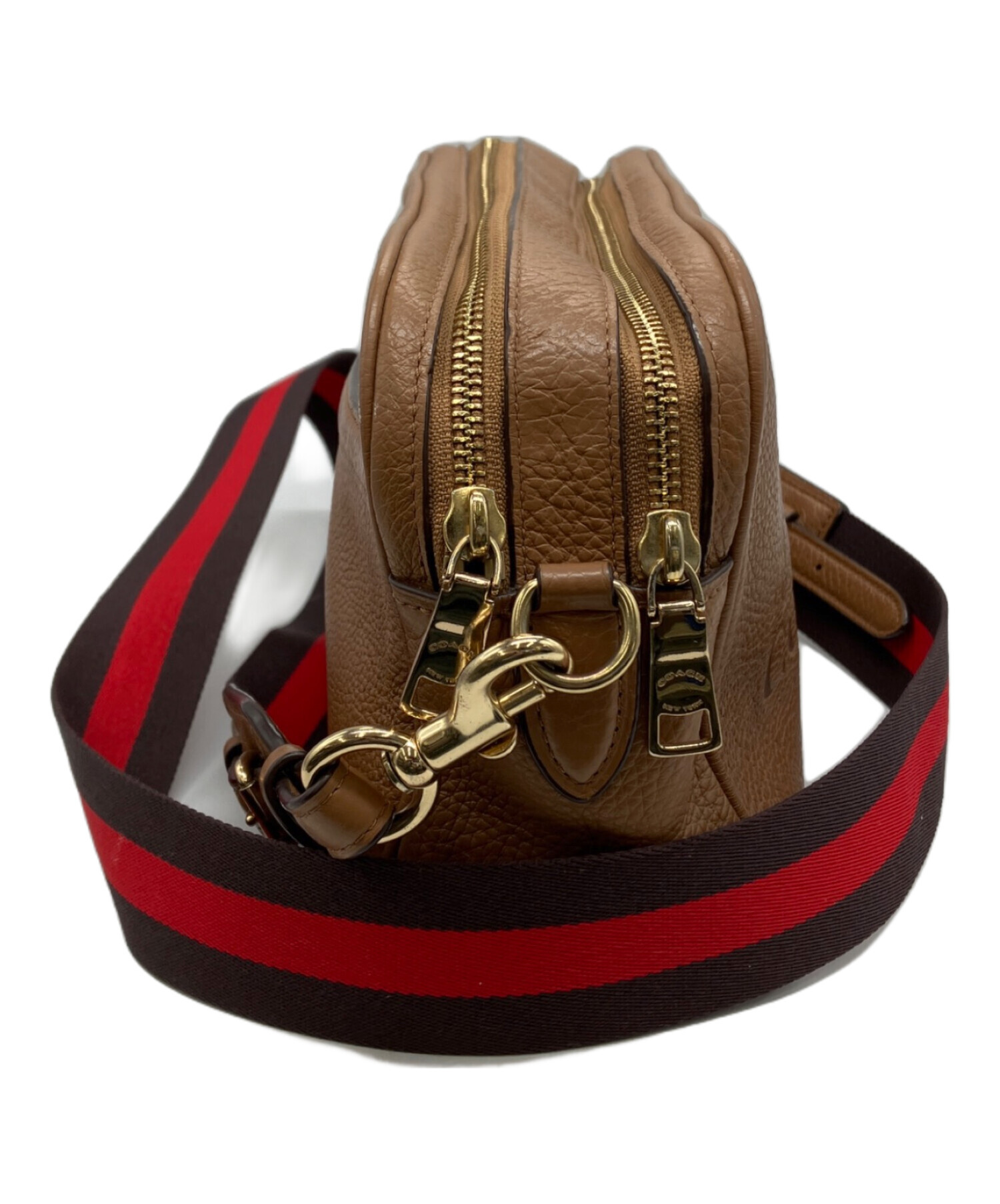 中古・古着通販】COACH (コーチ) レザーショルダーバッグ ブラウン