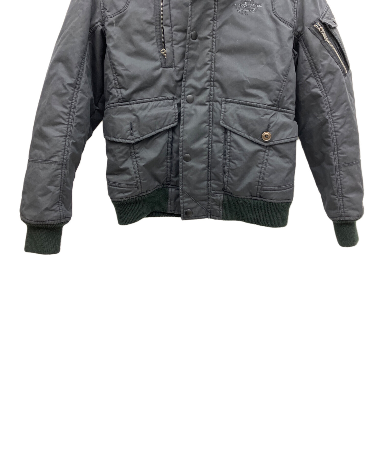 中古・古着通販】DIESEL (ディーゼル) ミリタリージャケット ブラック