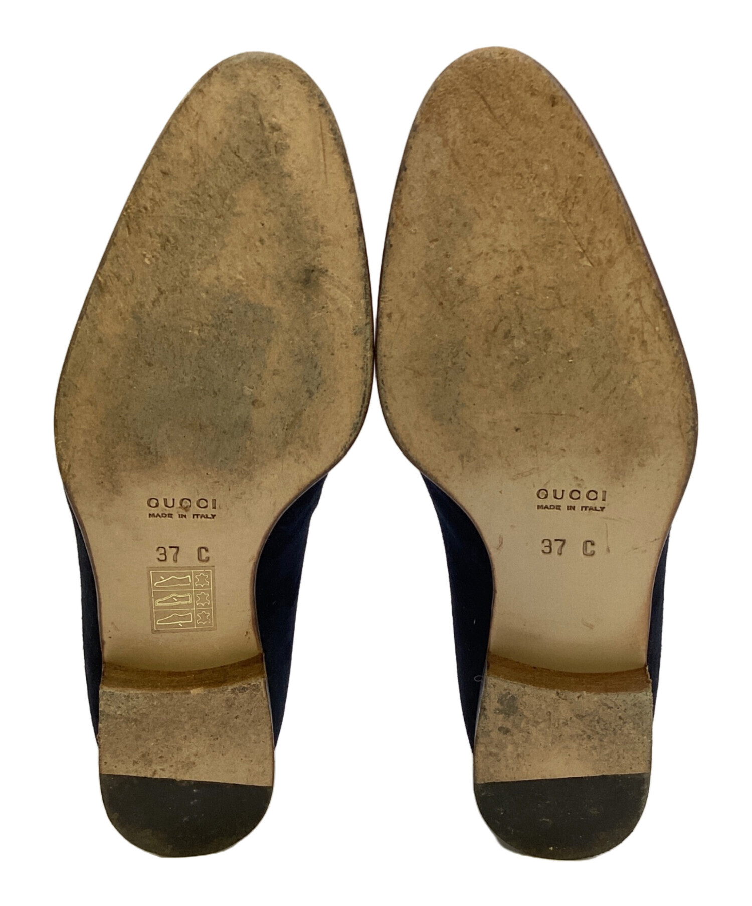 中古・古着通販】GUCCI (グッチ) バンブービットローファー ネイビー