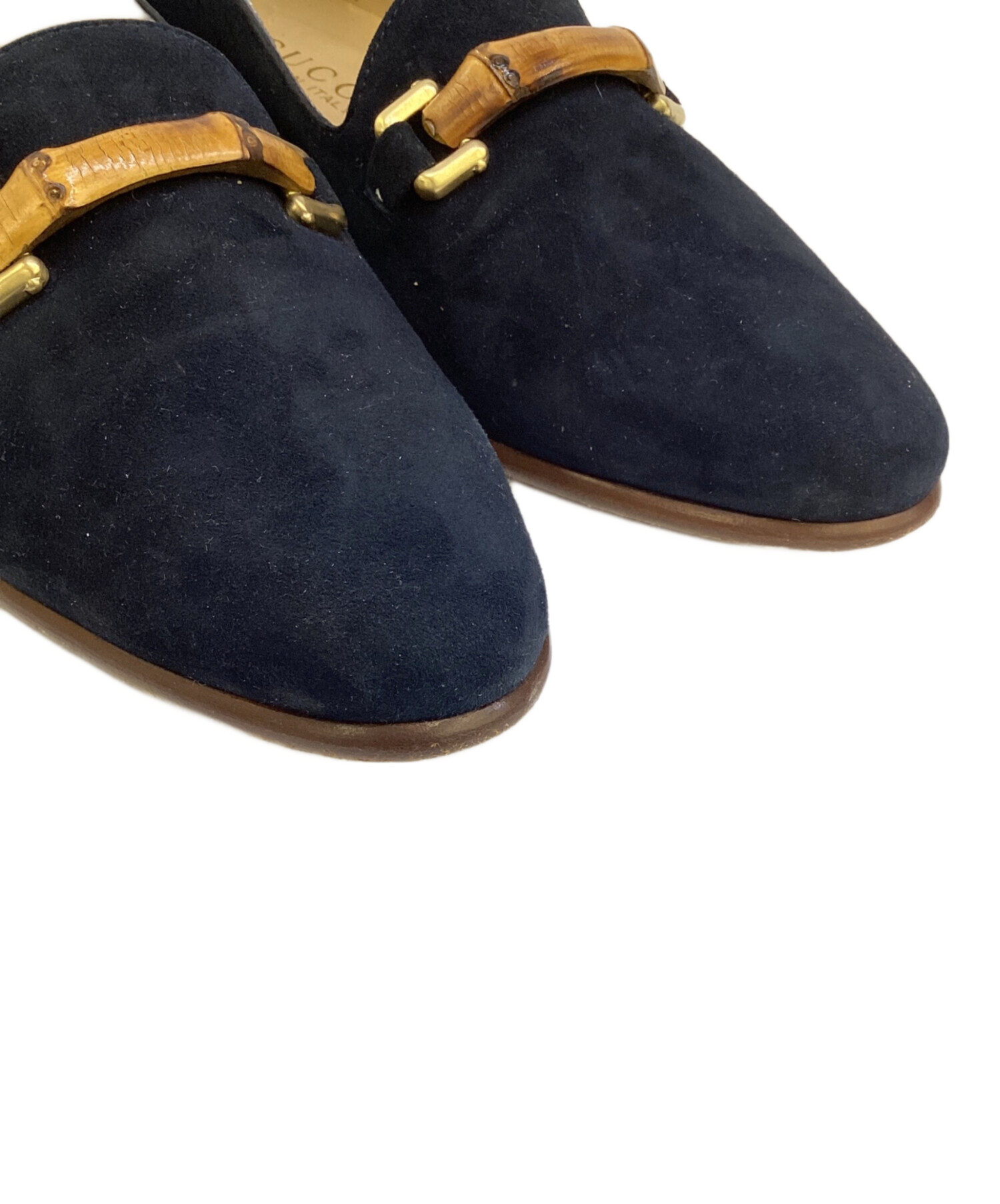 中古・古着通販】GUCCI (グッチ) バンブービットローファー ネイビー