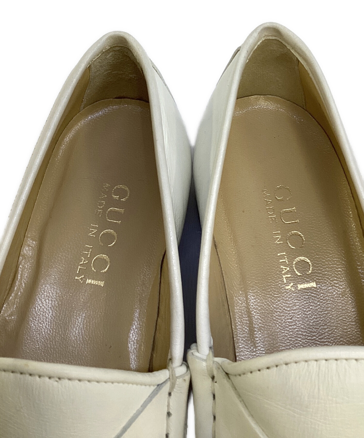 中古・古着通販】GUCCI (グッチ) ビットローファー ホワイト サイズ:36