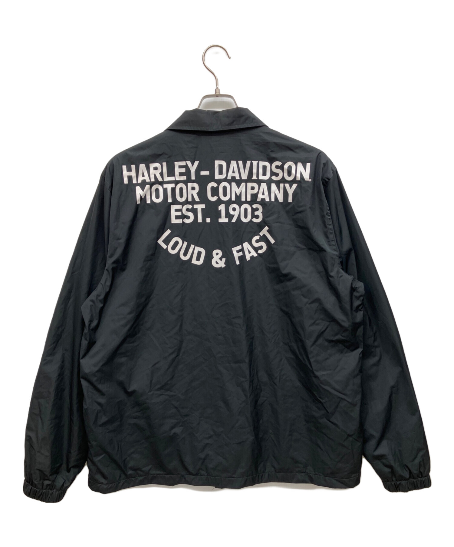 Harley-Davidson ナイロン コーチジャケット ブラック 中古・古着通販】HARLEY-DAVIDSON (ハーレーダビッドソン) コーチ
