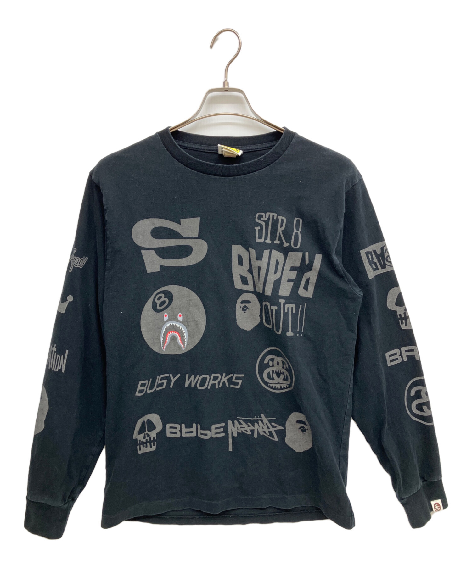 A BATHING APE 長袖カットソー ブラック 中古・古着通販】BAPE BY A BATHING APE (ベイプバイアベイシング