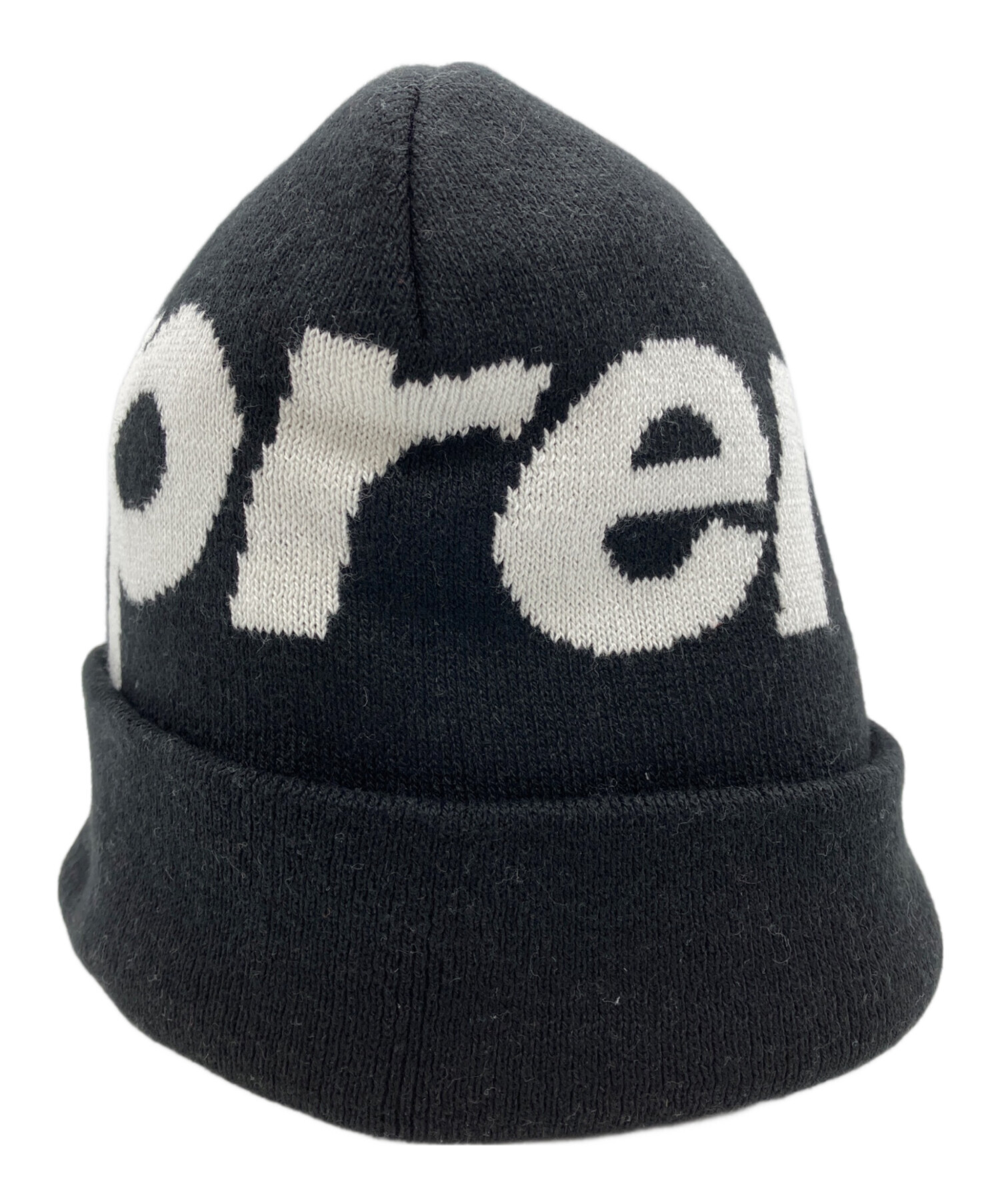 中古・古着通販】SUPREME (シュプリーム) ニット帽 ブラック×ホワイト