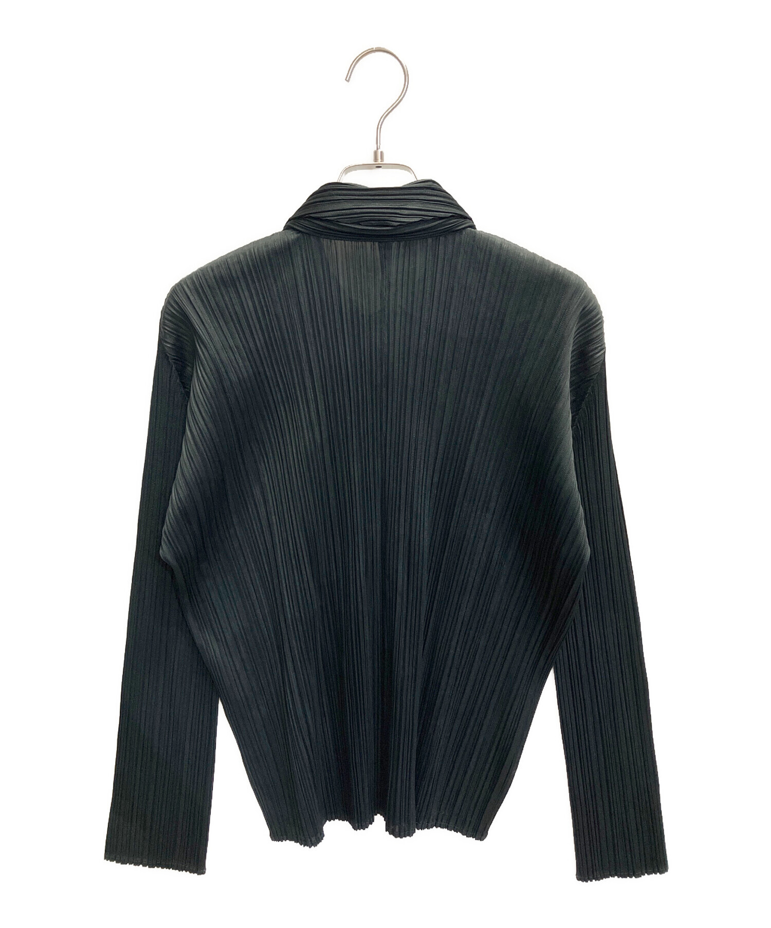 PLEATS PLEASE プリーツフードシャツ ブラック 中古・古着通販】PLEATS PLEASE (プリーツプリーズ) プリーツシャツ