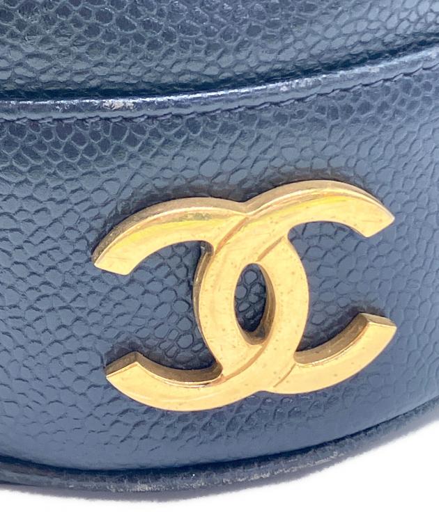 中古・古着通販】CHANEL (シャネル) 巾着ショルダーバッグ ネイビー