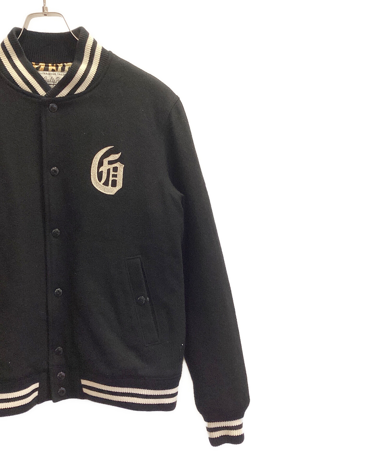 WACKO MARIA ワコマリア ファラオ メルトンジャケット スタジャン WACKO MARIA（ワコマリア） ブラック ファラオコート バック刺繍リブ