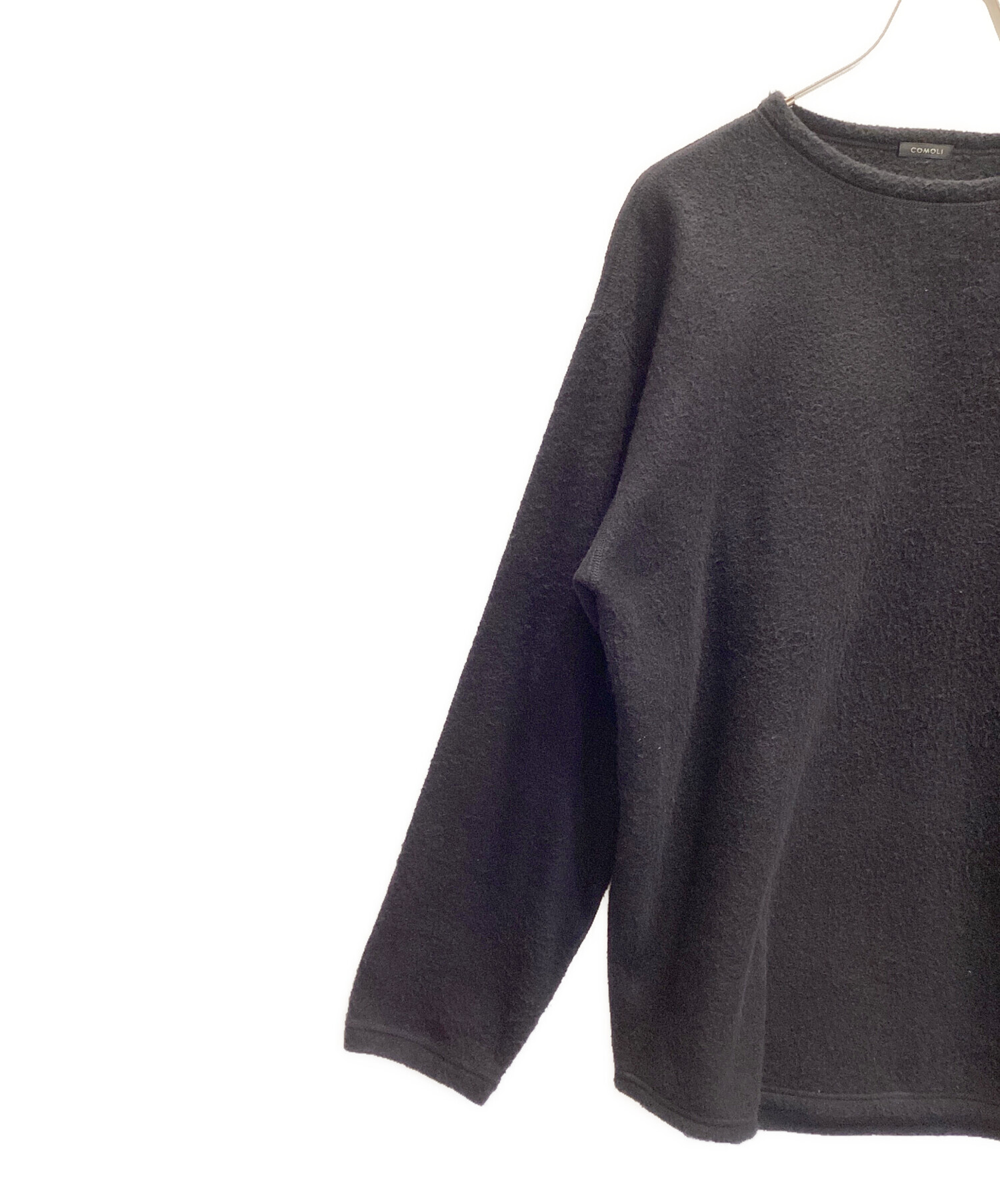 中古・古着通販】COMOLI (コモリ) シルクフリース長袖クルー ブラック
