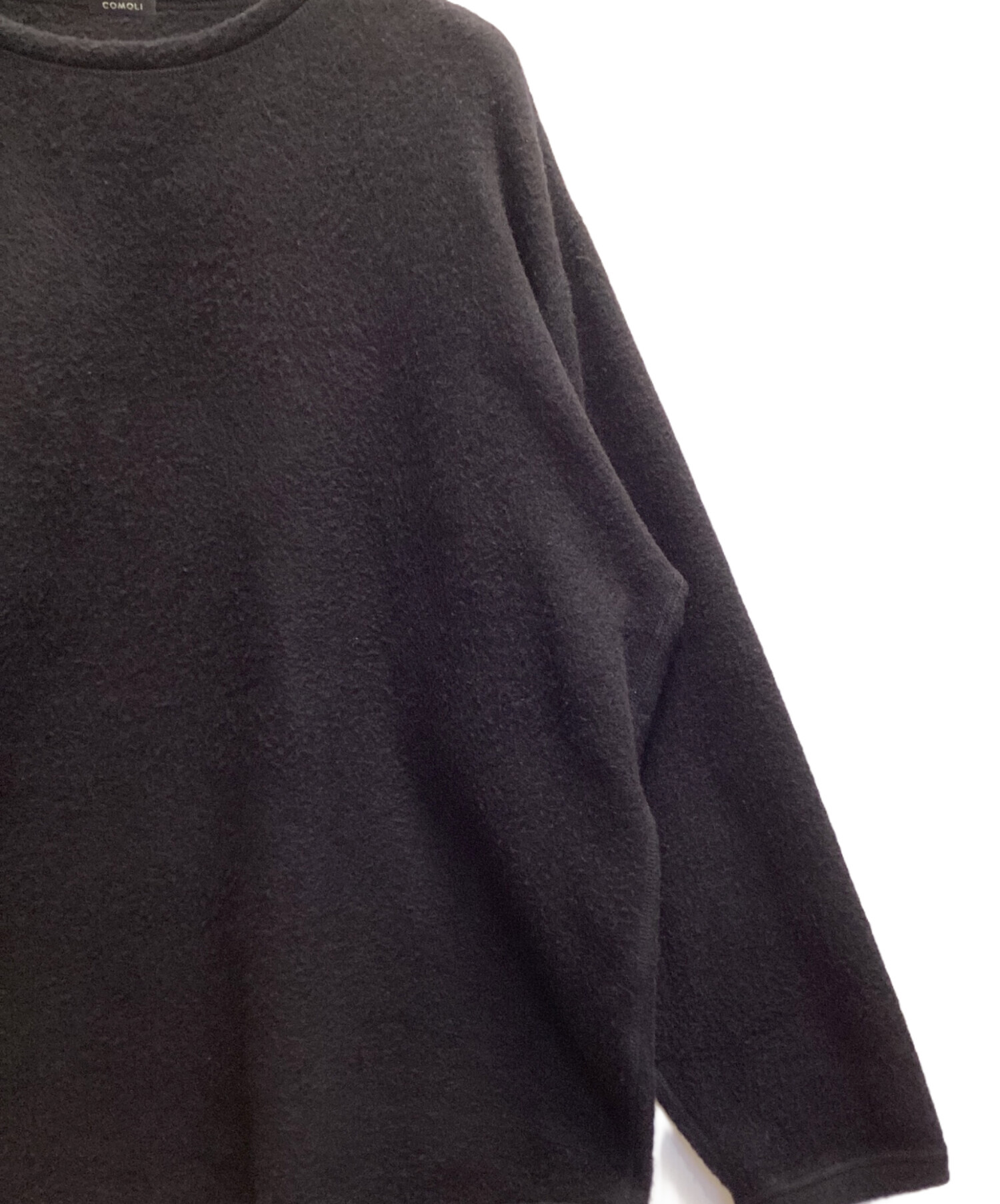 中古・古着通販】COMOLI (コモリ) シルクフリース長袖クルー ブラック