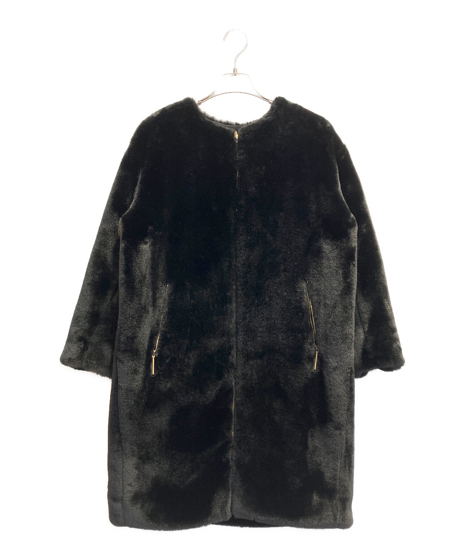 TATRAS ブラック ステンカラーコート 中古美品 中古・古着通販】TATRAS (タトラス) ノーカラーコート ブラック サイズ