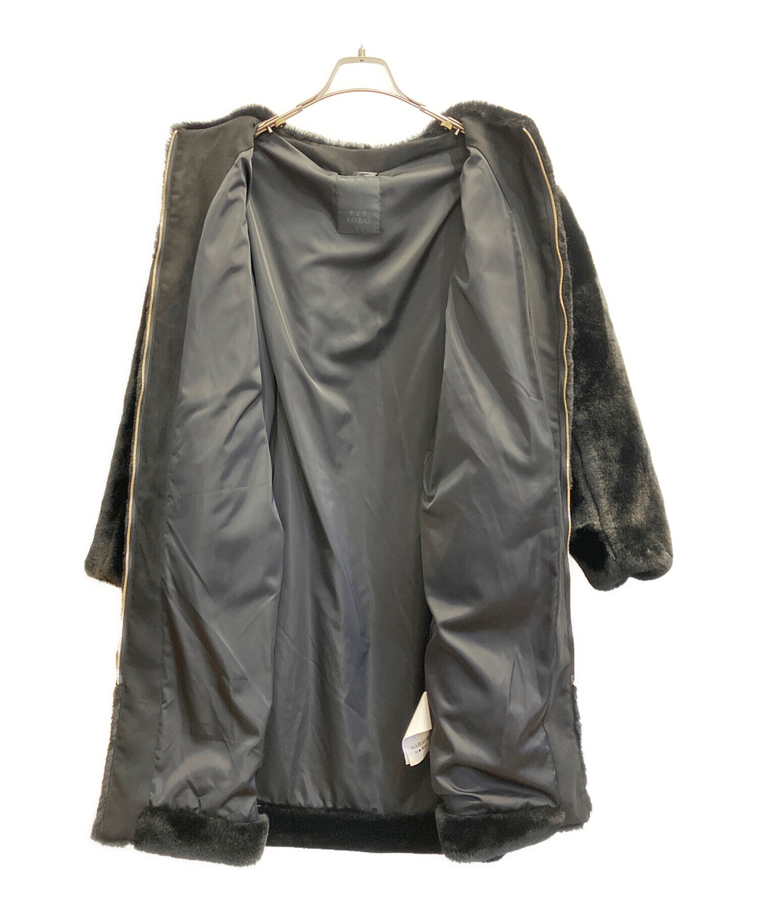 中古・古着通販】TATRAS (タトラス) ノーカラーコート ブラック サイズ