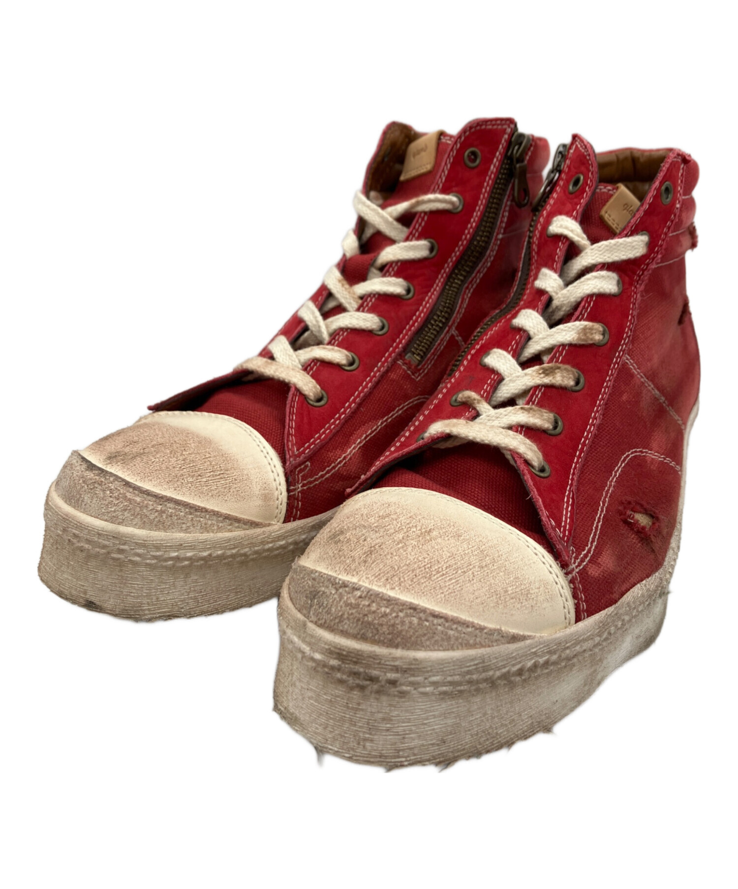 中古・古着通販】glamb (グラム) Grunge sneakers レッド サイズ:26.5 