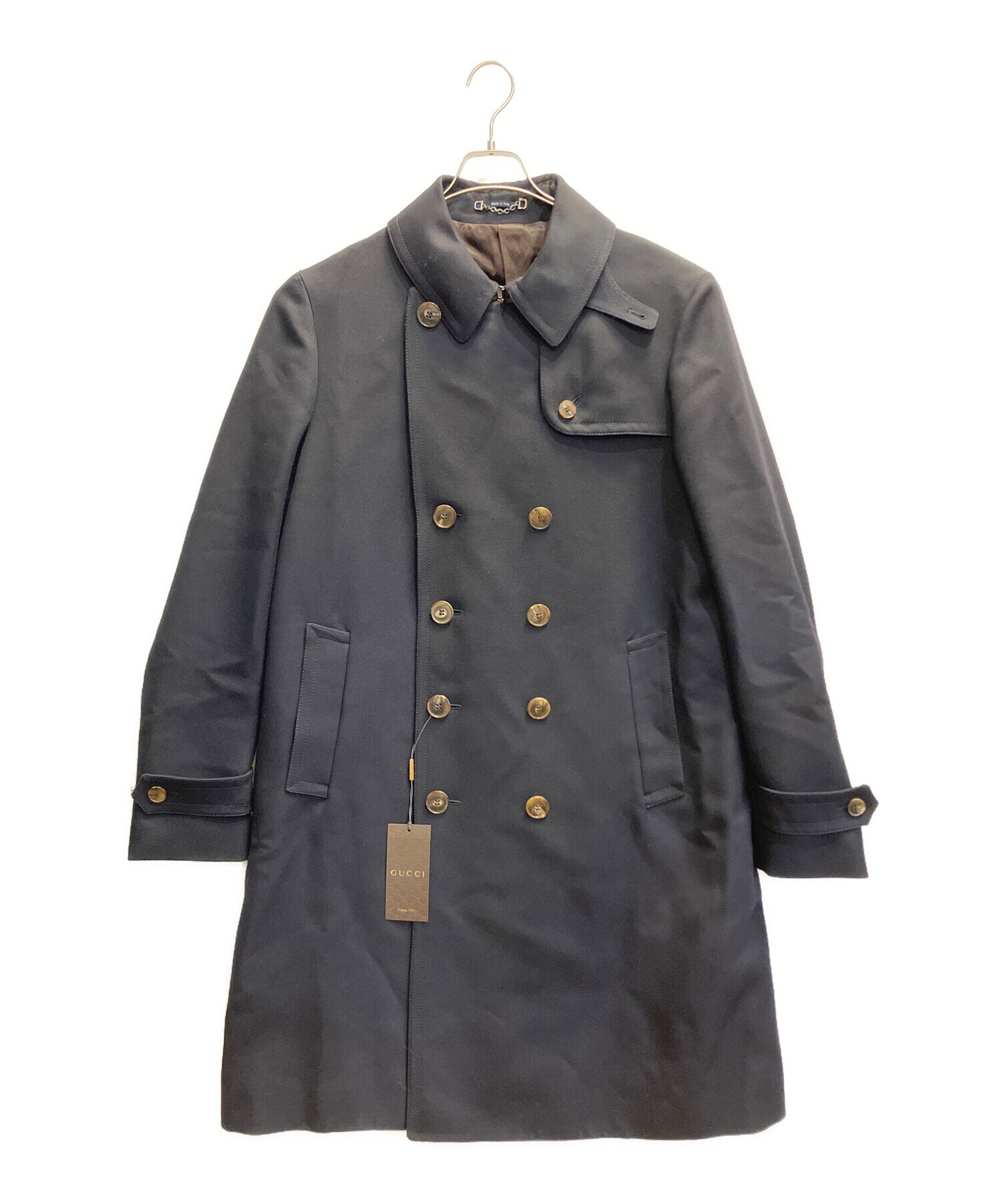 中古・古着通販】GUCCI (グッチ) トレンチコート ネイビー サイズ:56