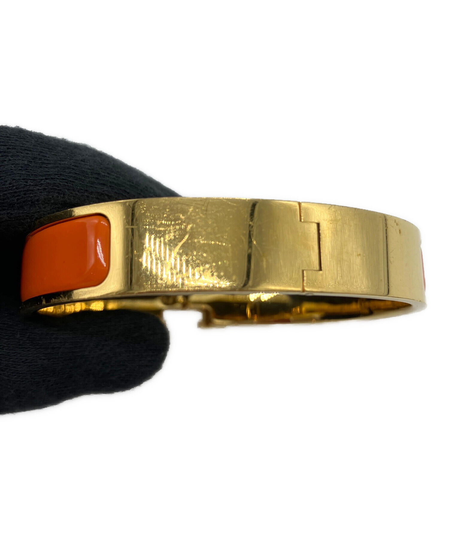 中古・古着通販】HERMES (エルメス) バングル オレンジ×ゴールドカラー