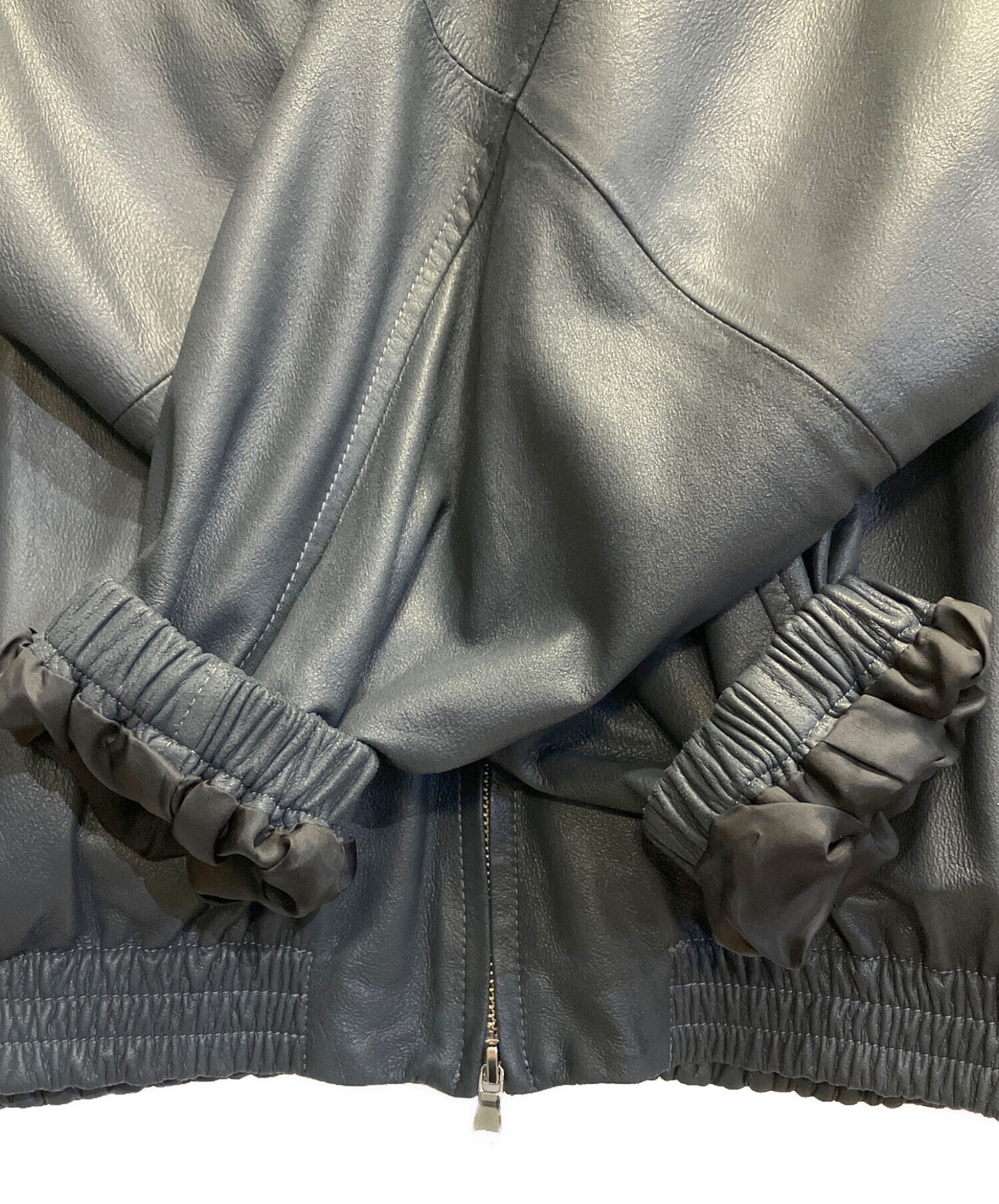 中古・古着通販】YOKE (ヨーク) LEATHER TRAINING JACKET グレー
