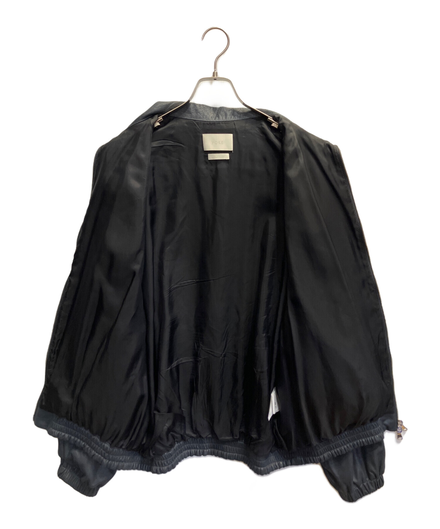 中古・古着通販】YOKE (ヨーク) LEATHER TRAINING JACKET グレー