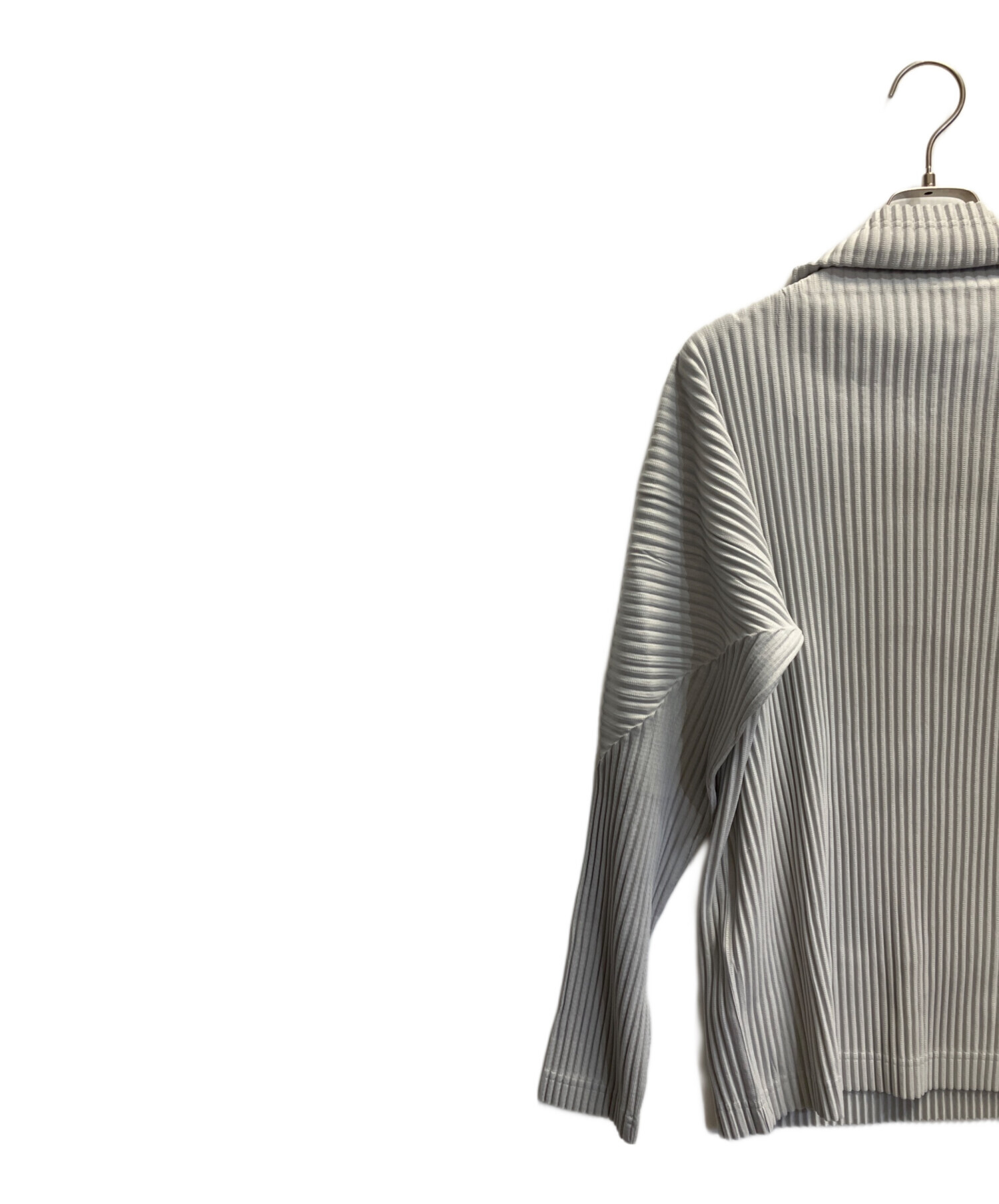 イッセイミヤケ プリーツ ハイネックカットソー 長袖 2 M グレー 中古・古着通販】HOMME PLISSE ISSEY MIYAKE (オム プリッセ イッセイ