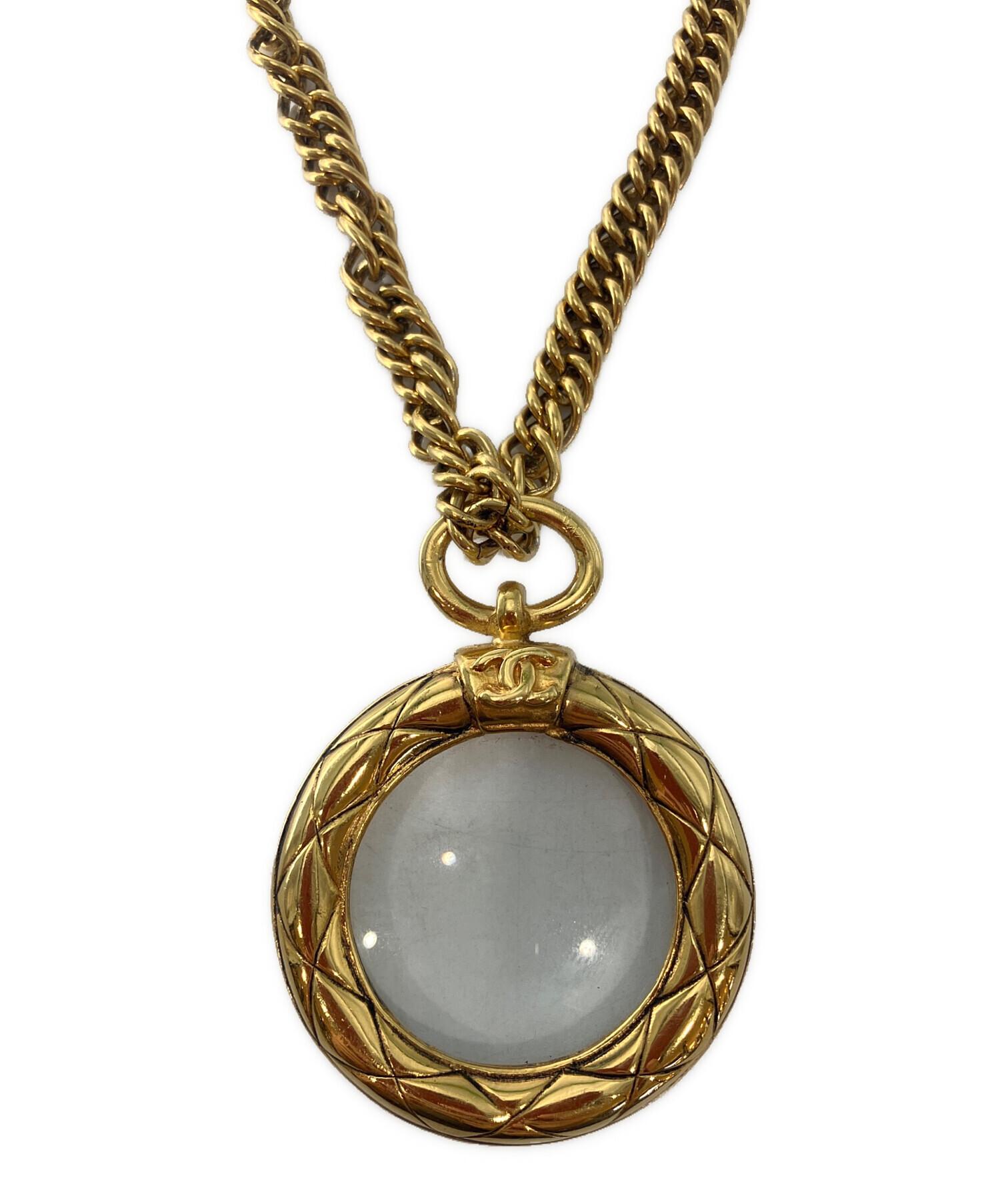 CHANEL レンズ付きペンダントネックレス　ジャンク品 中古・古着通販】CHANEL (シャネル) ルーペネックレス ゴールドカラー