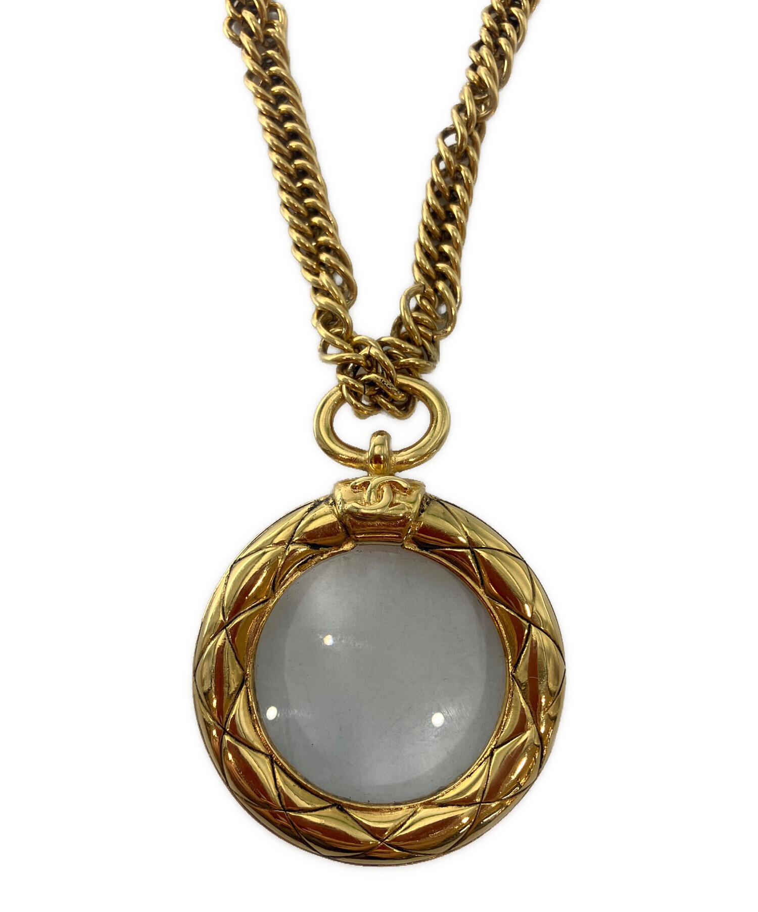 CHANEL レンズ付きペンダントネックレス　ジャンク品 中古・古着通販】CHANEL (シャネル) ルーペネックレス ゴールドカラー