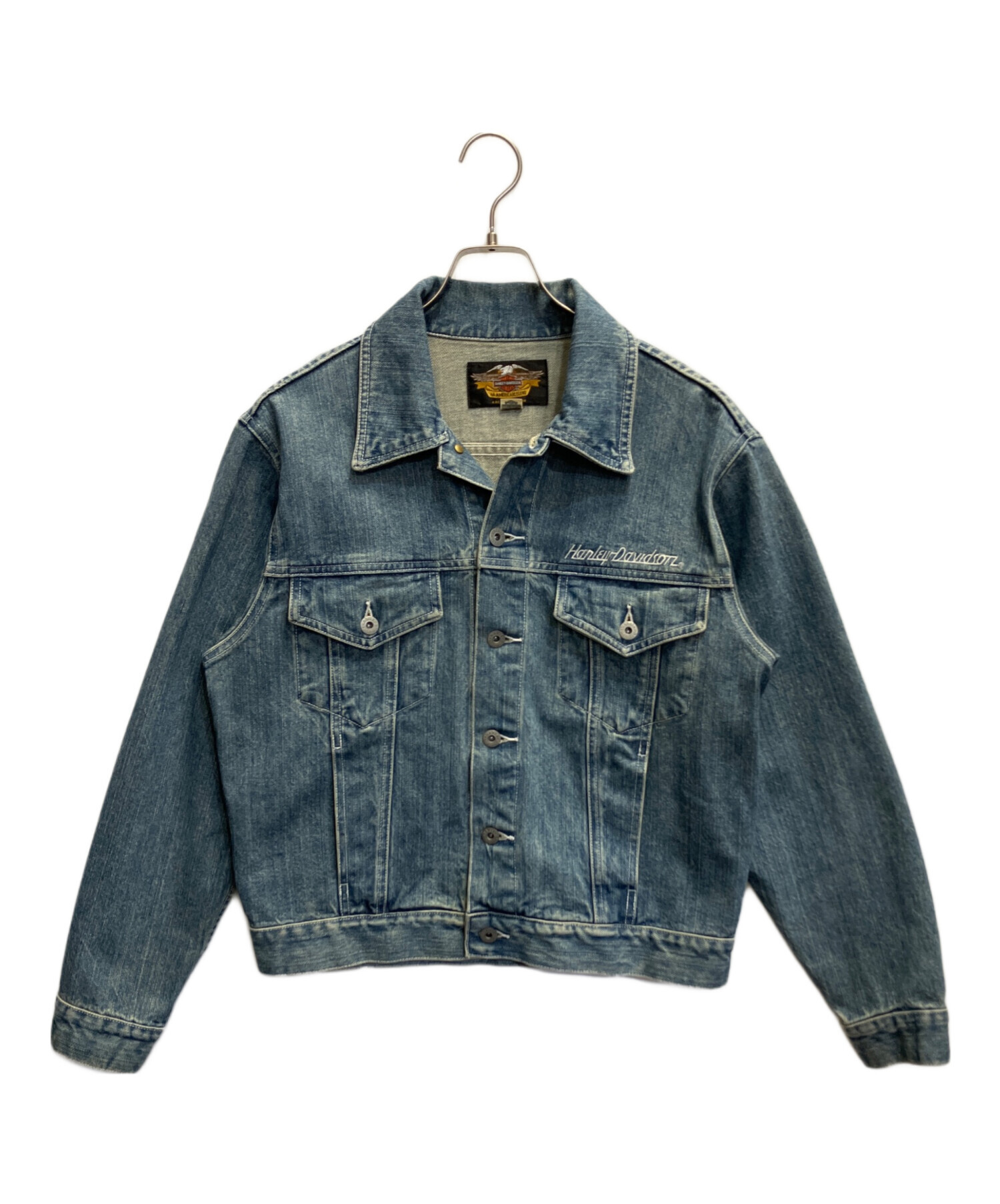 HARLEY-DAVIDSON デニム JKT サイズ M 古着 カナダ製 ハーレー ダビッドソン ジャケット ジージャン Gジャン 刺繍 MA2112