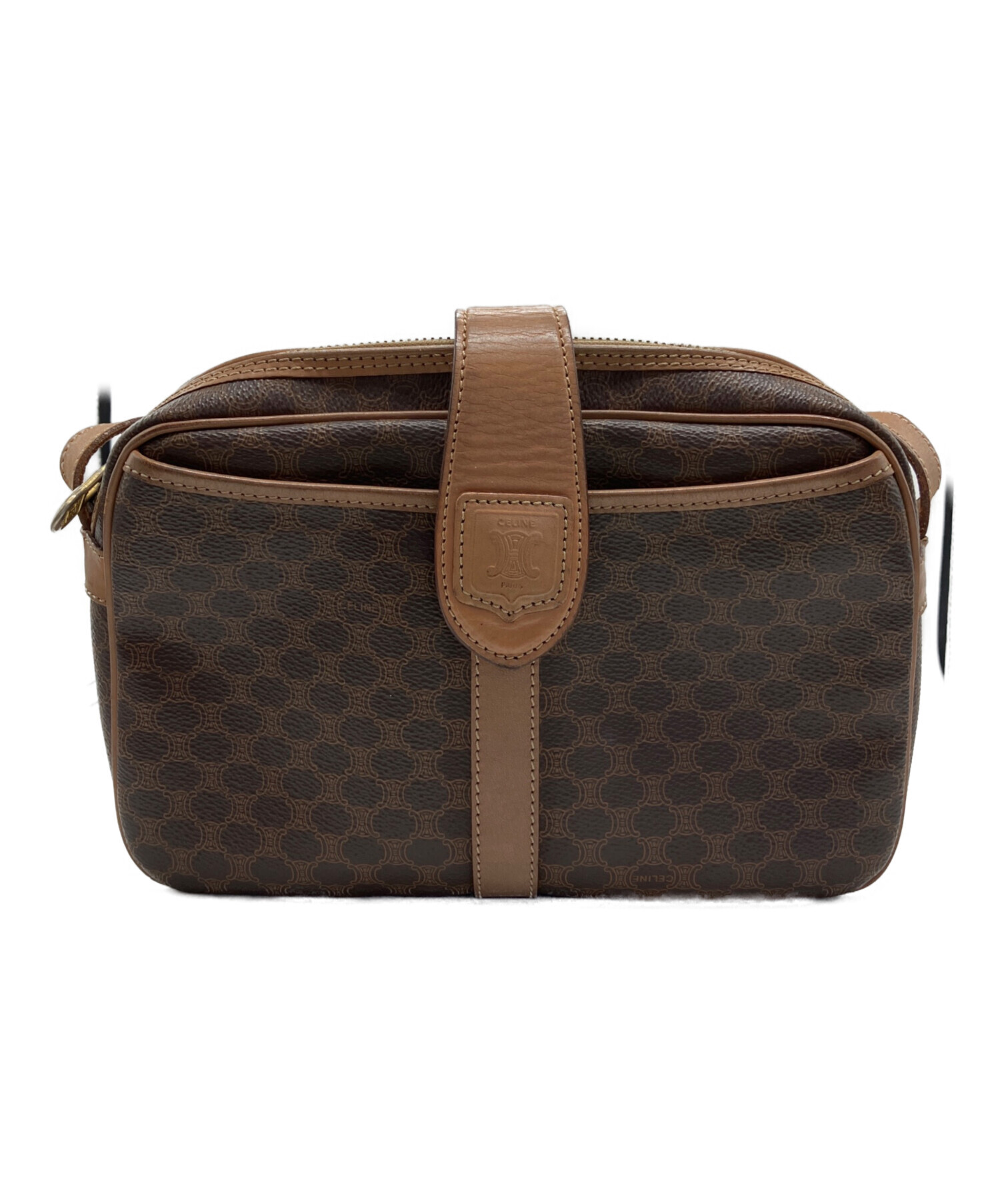 CELINE ブラウン ショルダーバッグ 中古・古着通販】CELINE (セリーヌ) ショルダーバッグ ブラウン