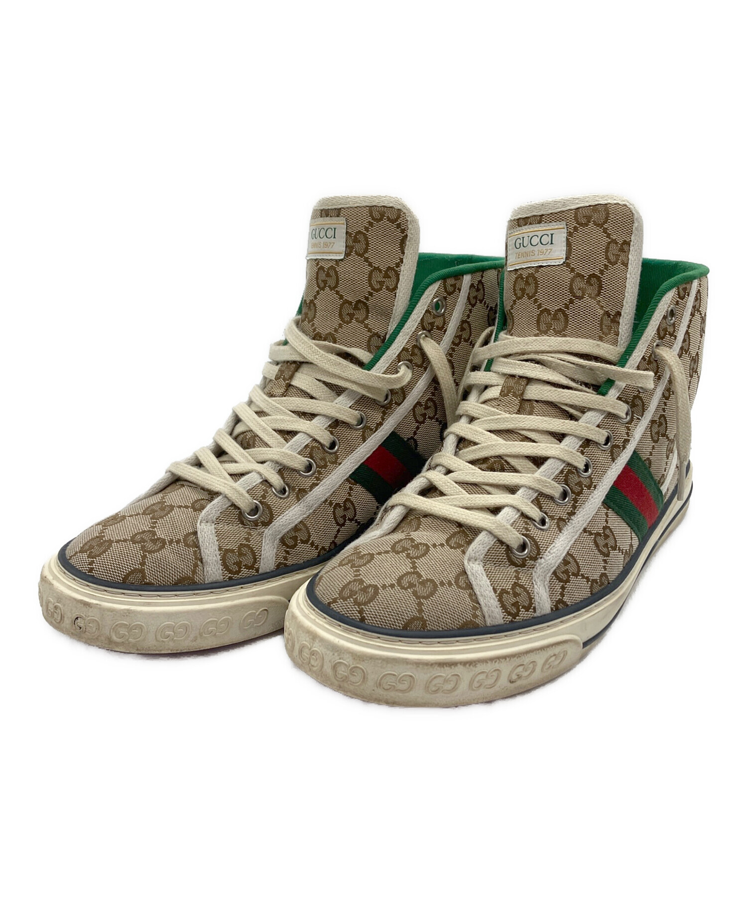 中古・古着通販】GUCCI (グッチ) ハイカットスニーカー ベージュ 