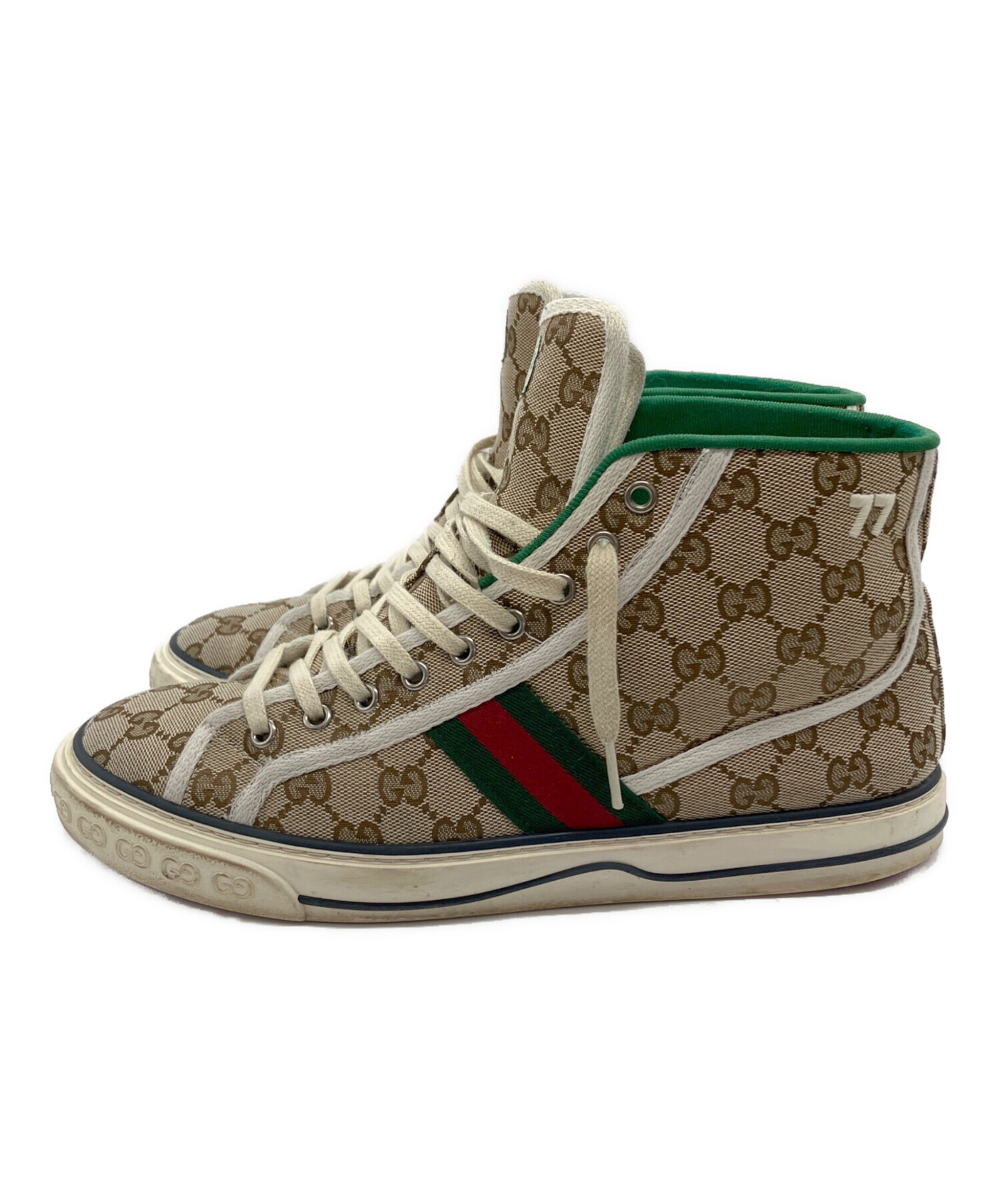 中古・古着通販】GUCCI (グッチ) ハイカットスニーカー ベージュ 