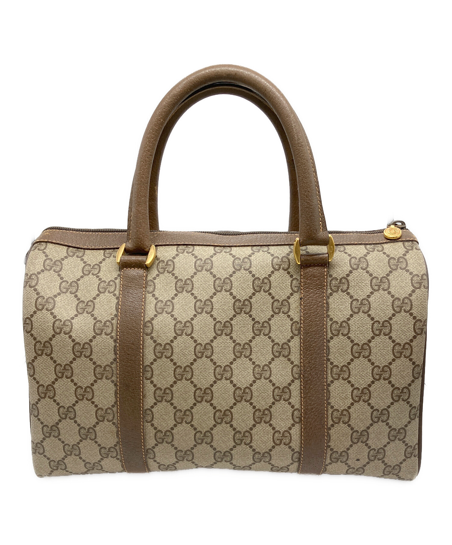 グッチ ミニボストンバッグ レザー 中古・古着通販】GUCCI (グッチ) ミニボストンバッグ ベージュ