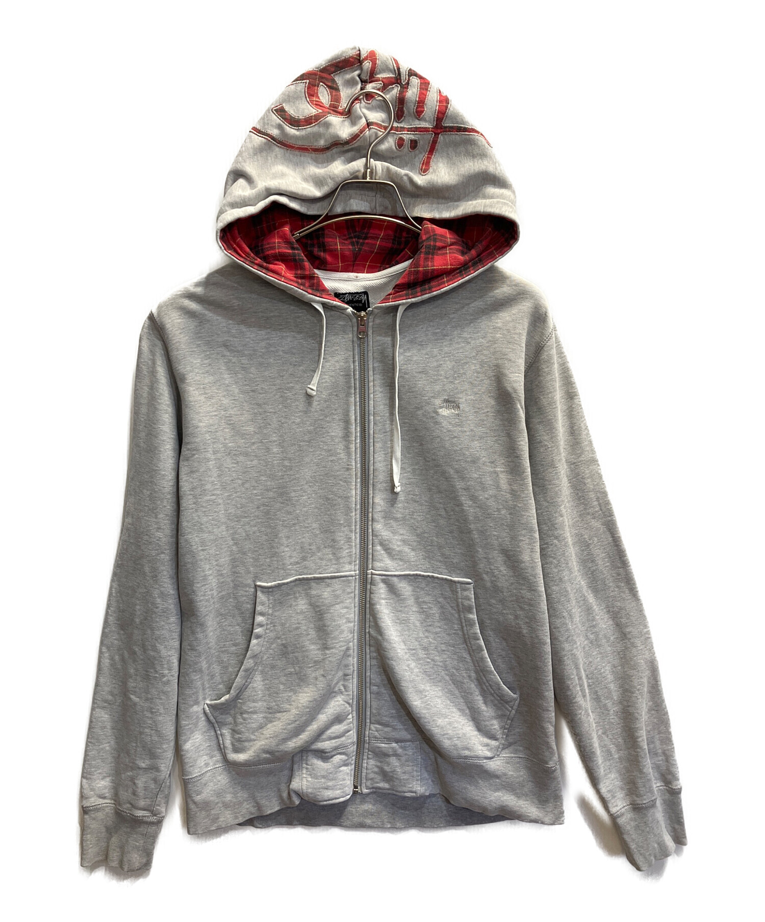 中古・古着通販】stussy (ステューシー) ジップパーカー ライトグレー