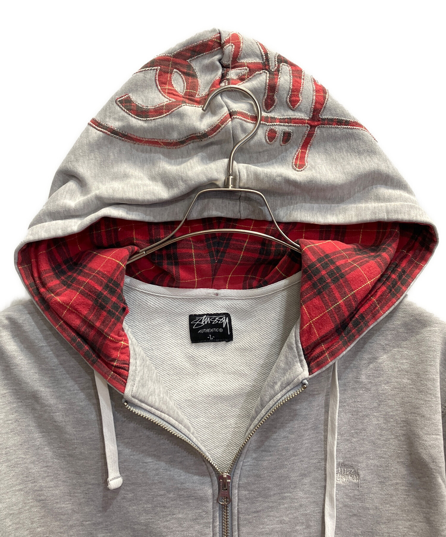 中古・古着通販】stussy (ステューシー) ジップパーカー ライトグレー