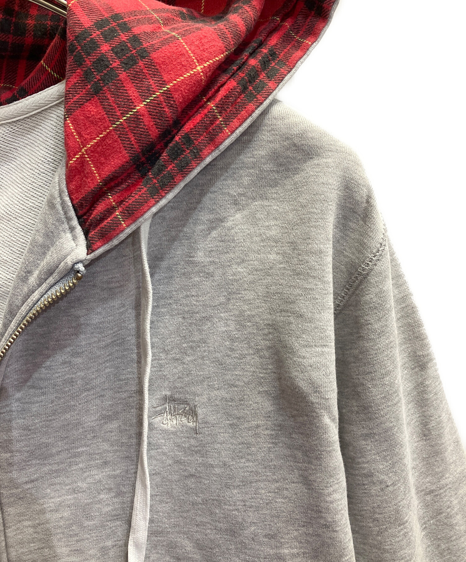 中古・古着通販】stussy (ステューシー) ジップパーカー ライトグレー