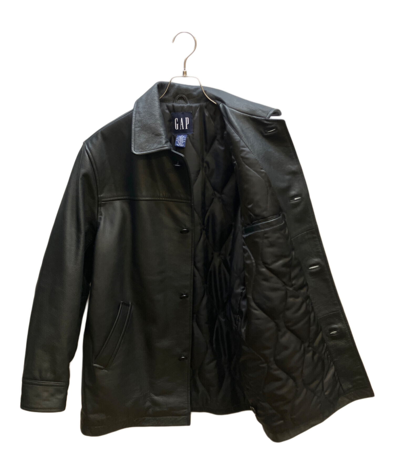 中古・古着通販】GAP (ギャップ) レザーカーコート ブラック サイズ:S