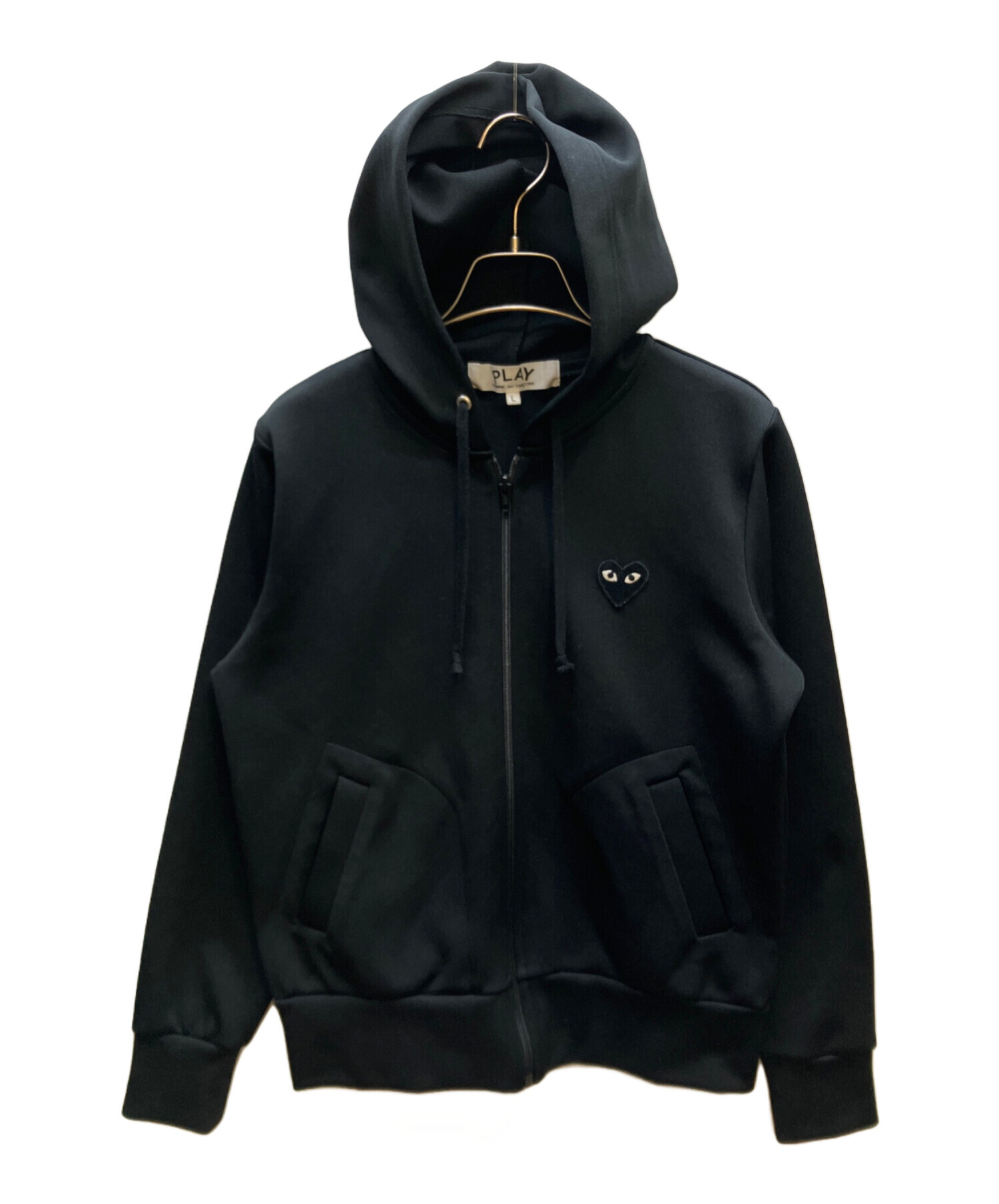 【未使用級】ギャルソンPLAY デカロゴジ ップパーカー L 黒 正規品 中古・古着通販】PLAY COMME des GARCONS (プレイコムデギャルソン