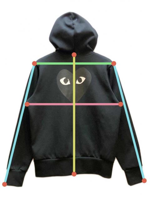 【未使用級】ギャルソンPLAY デカロゴジ ップパーカー L 黒 正規品 中古・古着通販】PLAY COMME des GARCONS (プレイコムデギャルソン