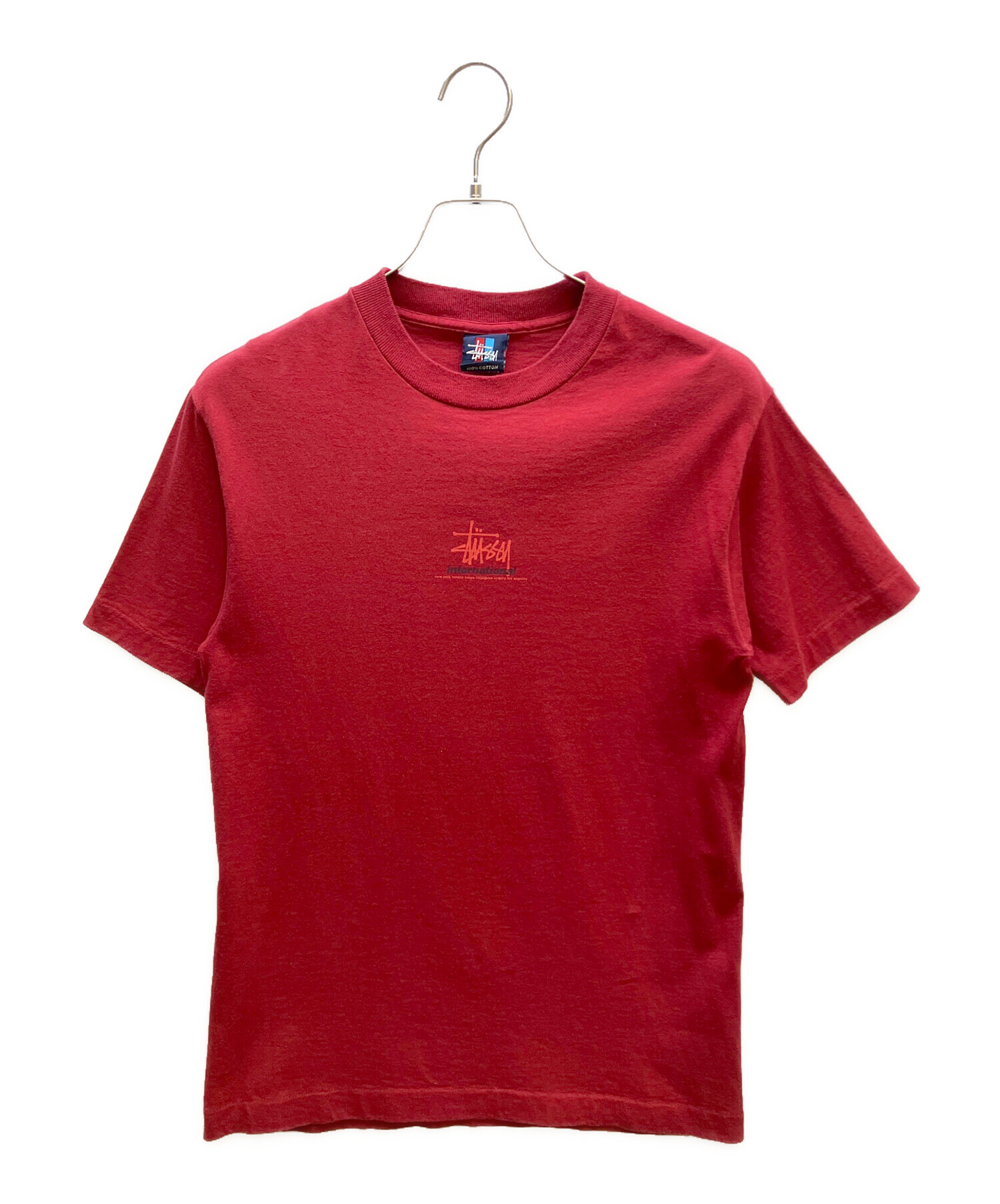 中古・古着通販】stussy (ステューシー) 半袖カットソー レッド サイズ