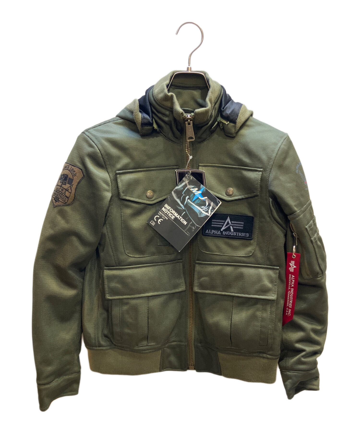 ALPHA INDUSTRIES アルファ ライディングジャケット プロテクター 中古・古着通販】ALPHA (アルファ) プロテクタージャケット オリーブ