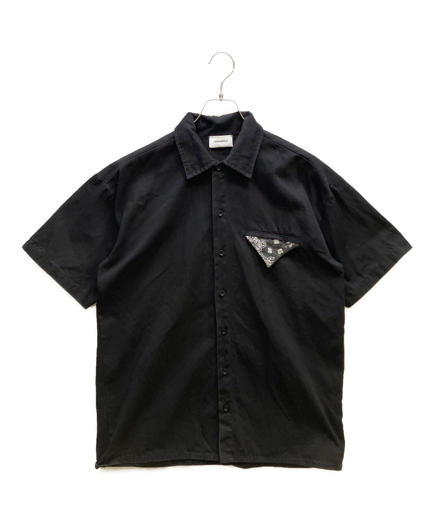 中古・古着通販】askyurself (アスクユアセルフ) 半袖シャツ ブラック