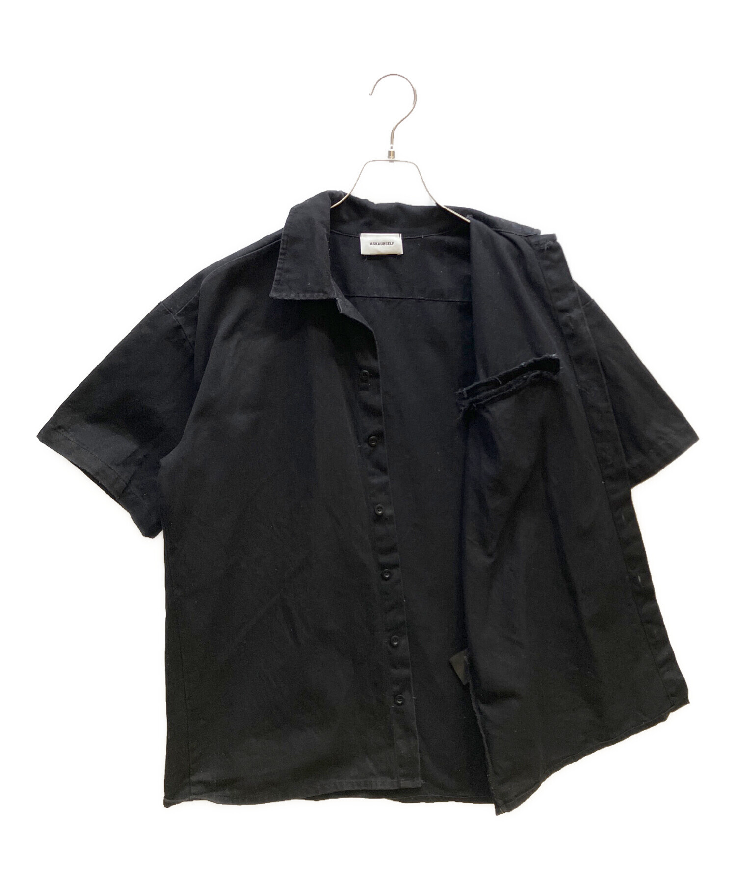 中古・古着通販】askyurself (アスクユアセルフ) 半袖シャツ ブラック
