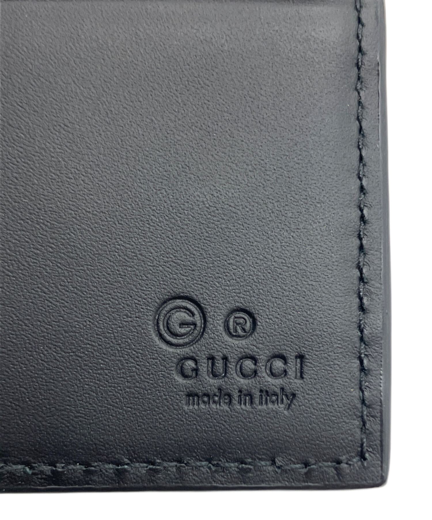 GUCCI グッチ インプリント マネークリップ GGレザー ブラック 財布 中古・古着通販】GUCCI (グッチ) マネークリップ ブラック｜ブランド
