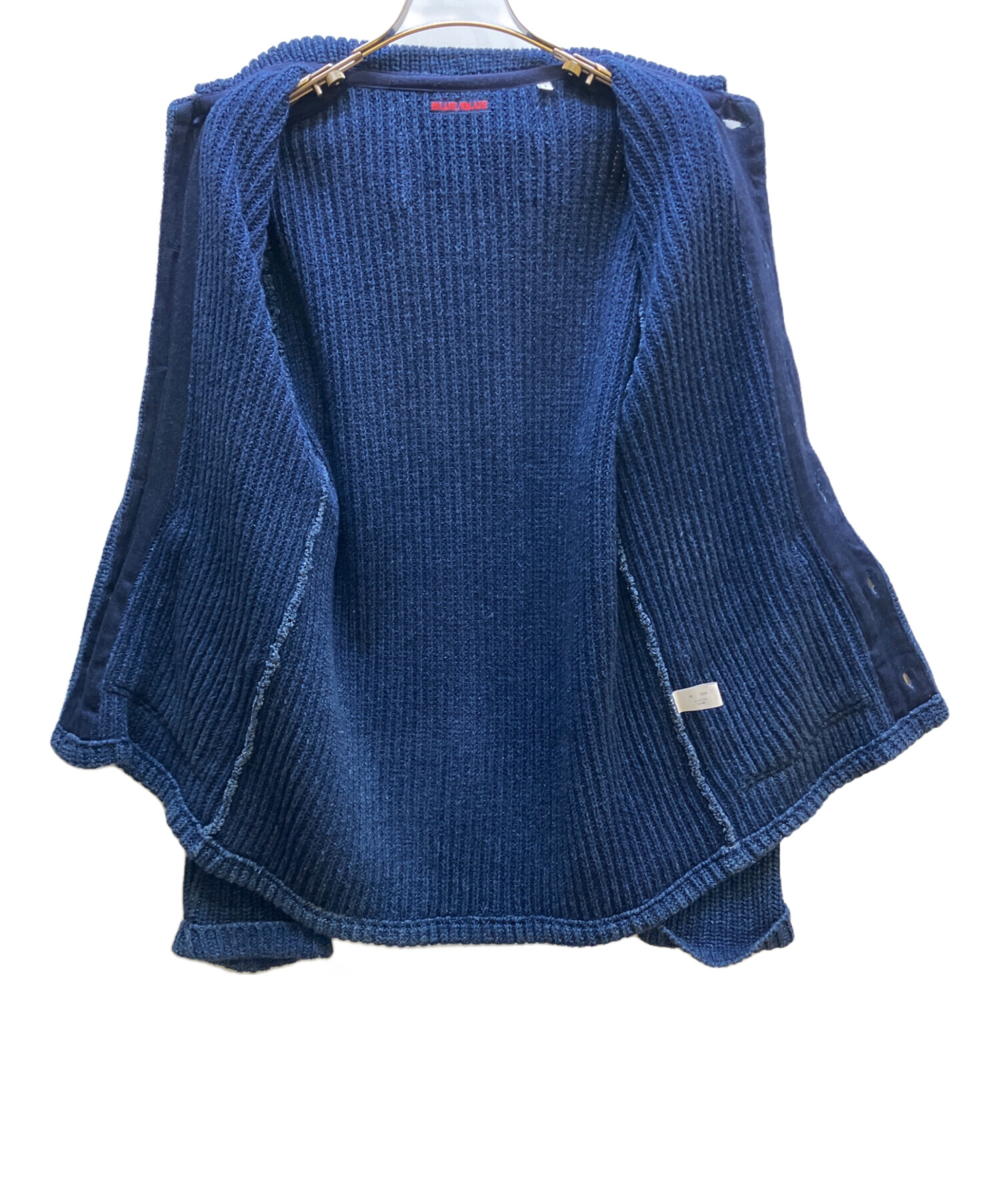 【美品】 Blue BLUE 圧縮ニット ネイビー サイズ3 中古・古着通販】BLUE BLUE (ブルーブルー) 圧縮ニットジャケット