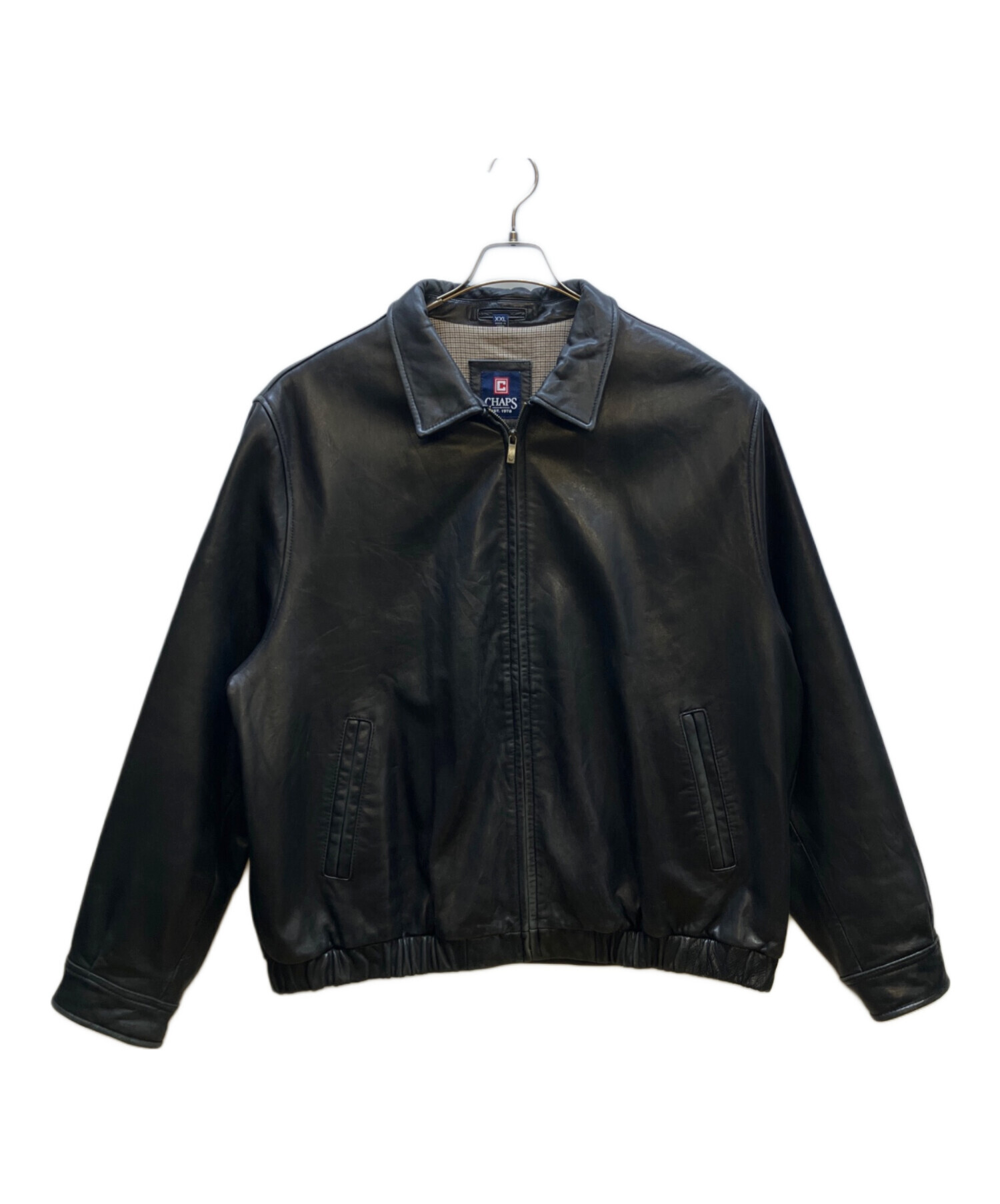 中古・古着通販】CHAPS (チャップス) レザージャケット ブラック