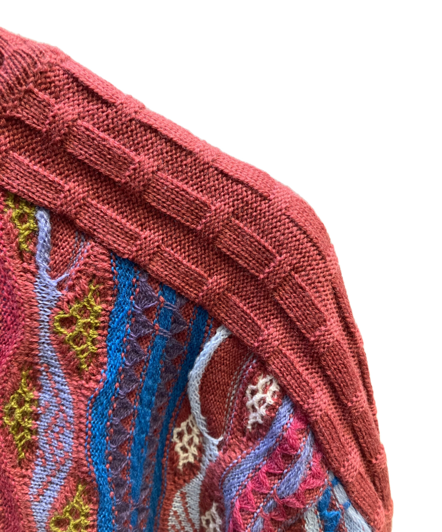 中古・古着通販】Coogi (クージー) 3Dニット レッド サイズ:L 中古・古着通販】Coogi (クージー) 3Dニット レッド サイズ:L