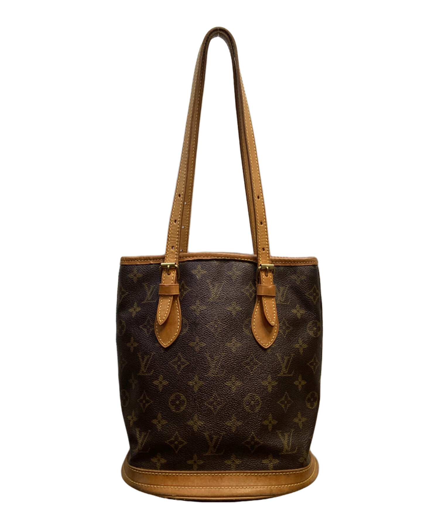 ルイヴィトン　トートバッグ　バケット PM レザー　モノグラム　ブラウン 中古・古着通販】LOUIS VUITTON (ルイ ヴィトン) モノグラム バケット