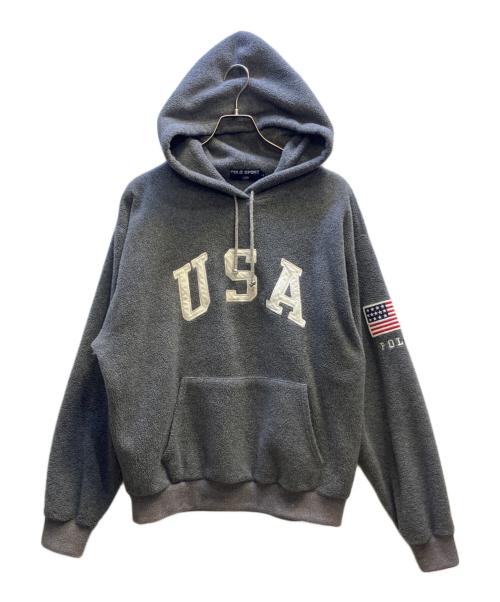 POLO SPORT ポロスポーツ　フリースパーカー グレー Lサイズ カナダ製 中古・古着通販】POLO SPORT (ポロスポーツ) フリースパーカー グレー