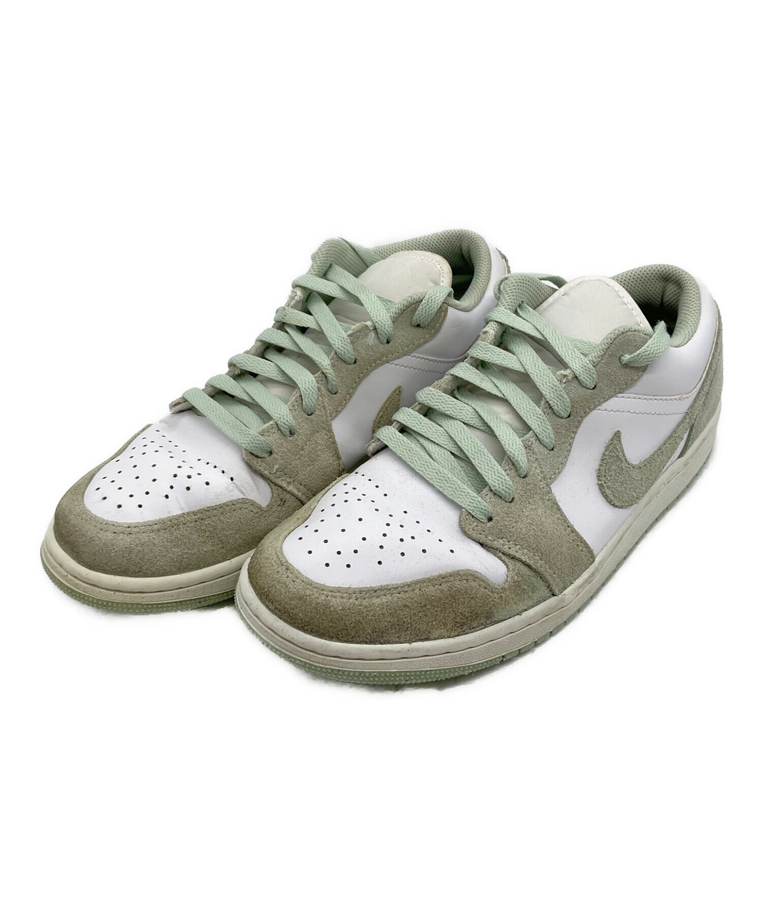 中古・古着通販】NIKE (ナイキ) Air Jordan 1 Low ホワイト×グリーン 