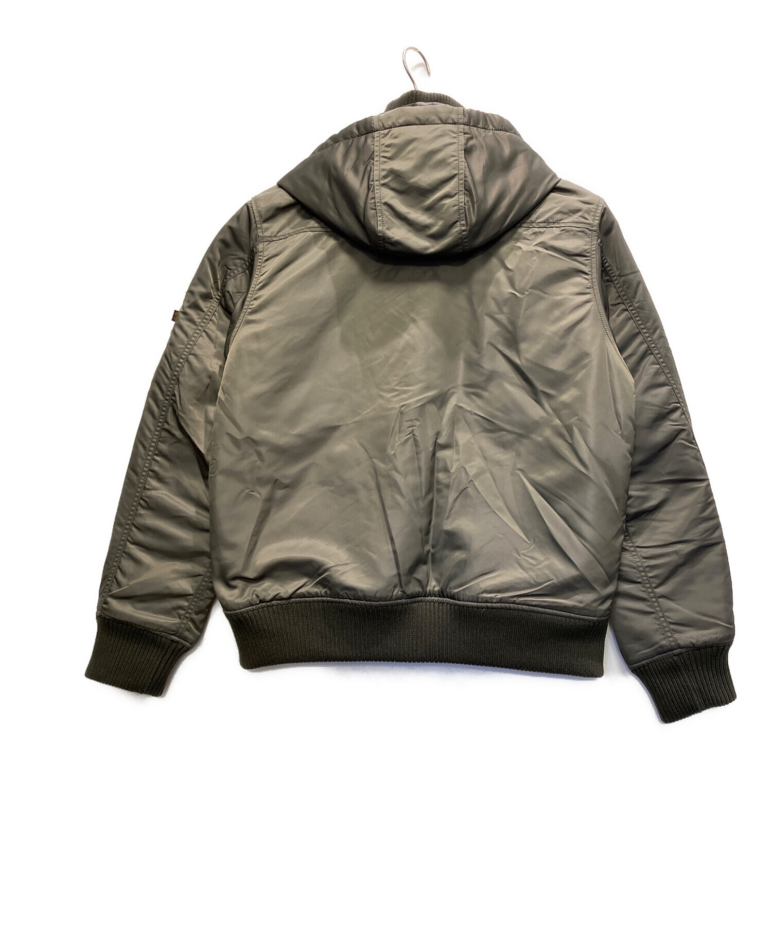 中古・古着通販】ALPHA (アルファ) フーデッドリブジャケット ブラック
