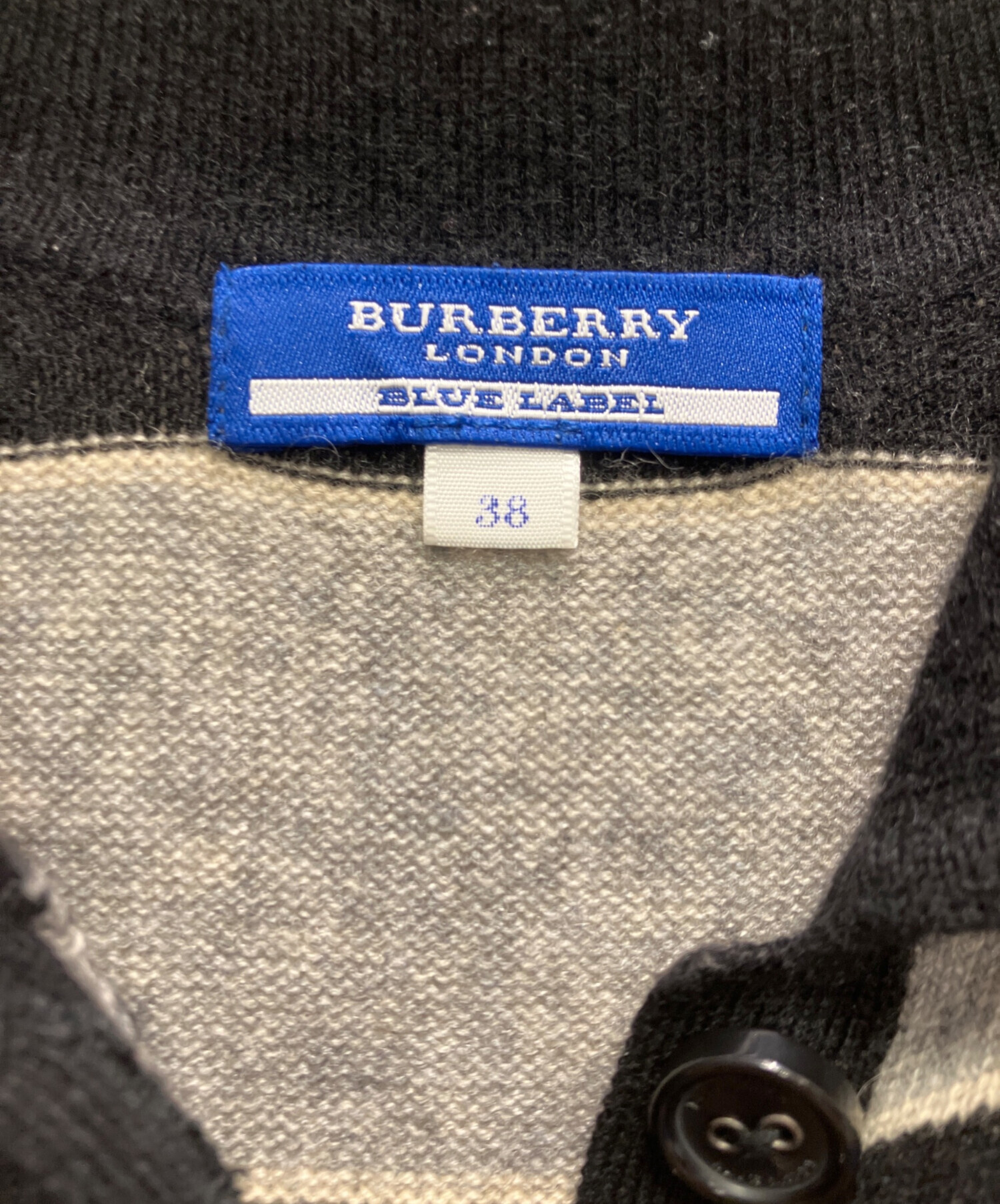 BURBERRY BLUELABEL アンゴラ混ニットドッキングワンピース 38 バーバリー ブルーレーベル クレストブリッジ ニットワンピー38 M