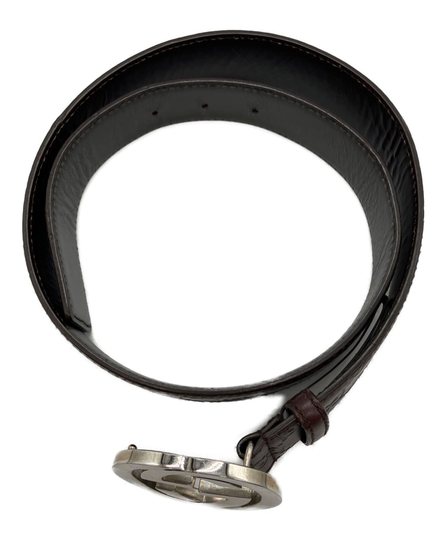 中古・古着通販】GUCCI (グッチ) インターロッキングGGバックルレザー