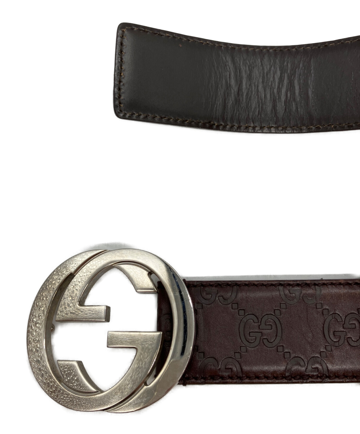 中古・古着通販】GUCCI (グッチ) インターロッキングGGバックルレザー